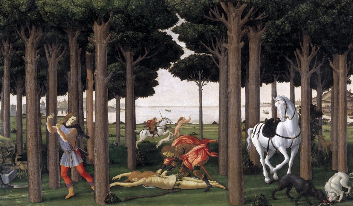 サンドロ・ボッティチェッリ　「ナスタジオ・デリ・オネスティの物語 第二場面」　1483　